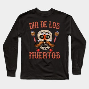 Dia De Los Muertos Sugar Skull Design Long Sleeve T-Shirt